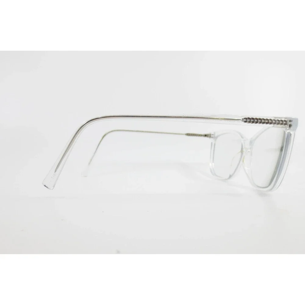 Clear Cat Eye Eyeglass Frames 52-18-140 Transparent Silver Tone Arms 37511
